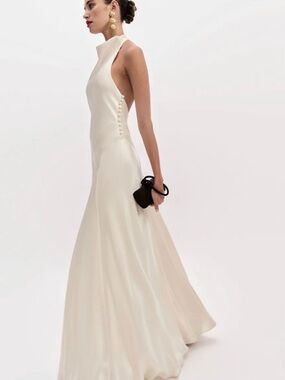 reformation wedding dress Zoe RowynSilk Silk charmeuse tea Reformation Wedding Dress : r/weddingdress